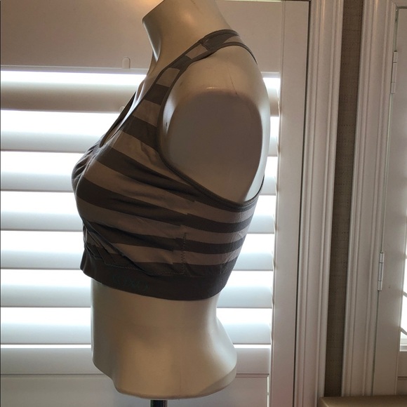 XOXO Charcoal and Light Gray Striped Sports Bra - Picture 4 of 5